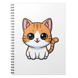 Cuaderno Personaje de gatito atigrado naranja lindo