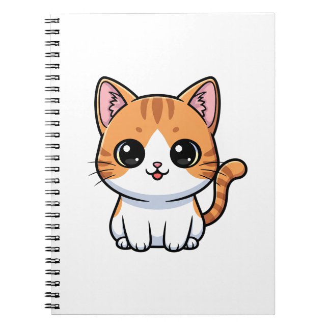 Cuaderno Personaje de gatito atigrado naranja lindo (Frente)