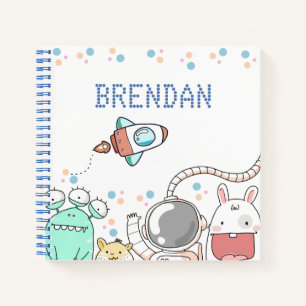 Cuaderno Personajes Espaciales Lindos Personalizados para N