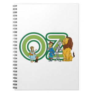 Cuaderno Personajes vintage del mago de Oz y letras de text
