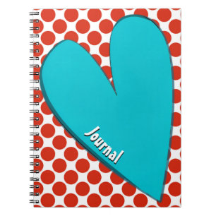 Cuaderno Personal de Diario Retro Arte Aqua Heart