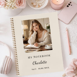 Cuaderno Personal Photo Champagne Beige Script Journal