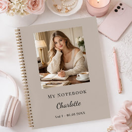 Cuaderno Personal Photo Mocha Taupe Script Journal