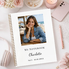 Cuaderno Personal Photo White Script Journal