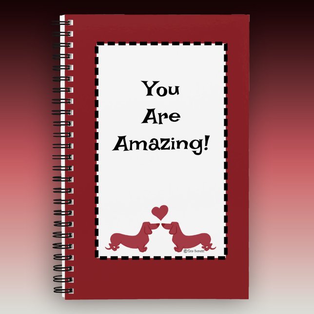 Cuaderno Personalice el bloc de notas Dachshund Heart Red S (Subido por el creador)