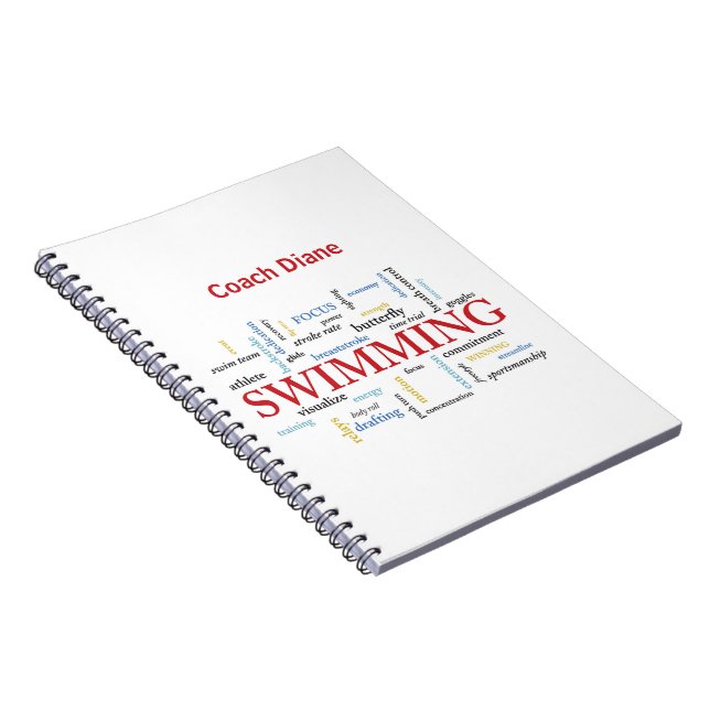 Cuaderno Personalice, Entrenador De Natación Gracias En Pal (Lado Derecho)