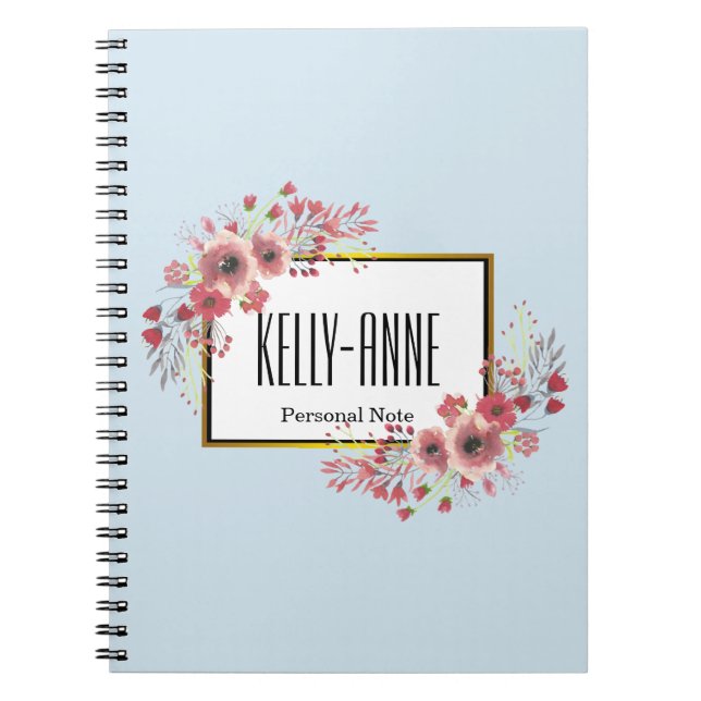 Cuaderno Personalice la espiral de Boutique floral de época (Frente)
