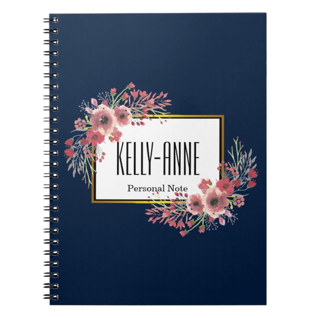 Cuaderno Personalice la espiral de Boutique floral de época (Frente)
