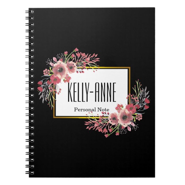 Cuaderno Personalice la espiral estética floral vintage (Frente)