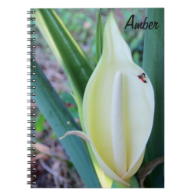 Cuaderno Personalice la foto de la floración del oído de (Frente)