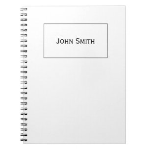 Cuaderno Personalice: Negro mínimo moderno enmarcada y