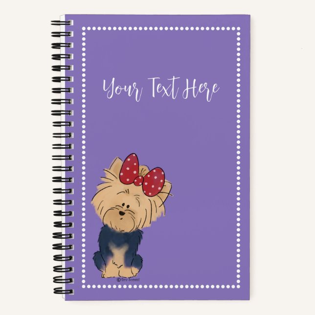 Cuaderno Personalice Sweet Yorkie con Personalizado Bow (Anverso)