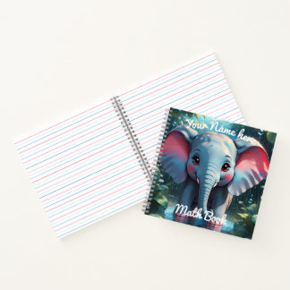 Cuaderno Personalised Cute Elephant in the Rain