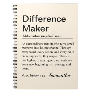 Cuaderno Personalised Difference Maker Definition