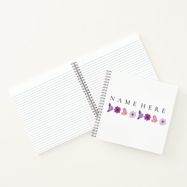 Cuaderno Personalised Floral Birthday Gift add their name (Interior)