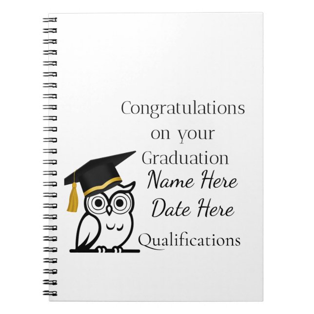 Cuaderno Personalised Graduation Gift for Her – Custom Name (Frente)