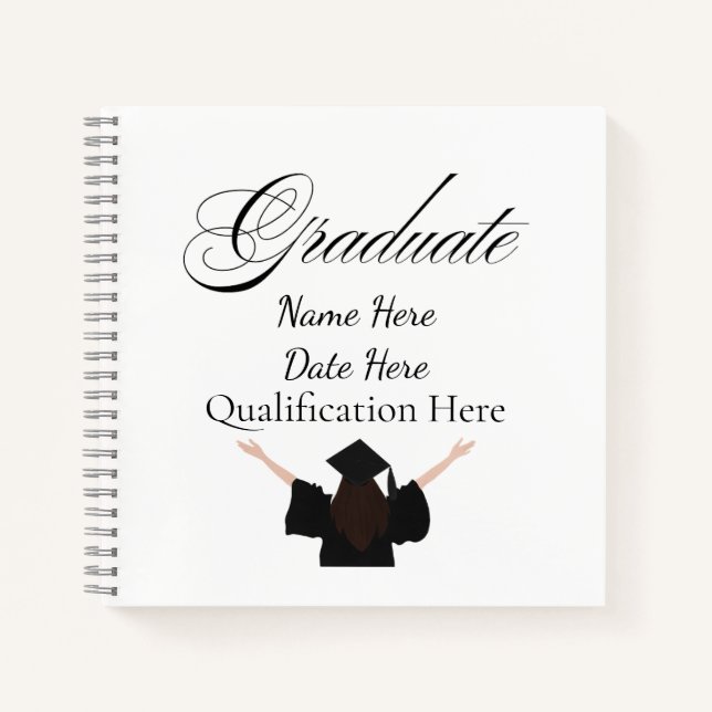 Cuaderno Personalised Graduation Name, Custom Gift for her (Anverso)