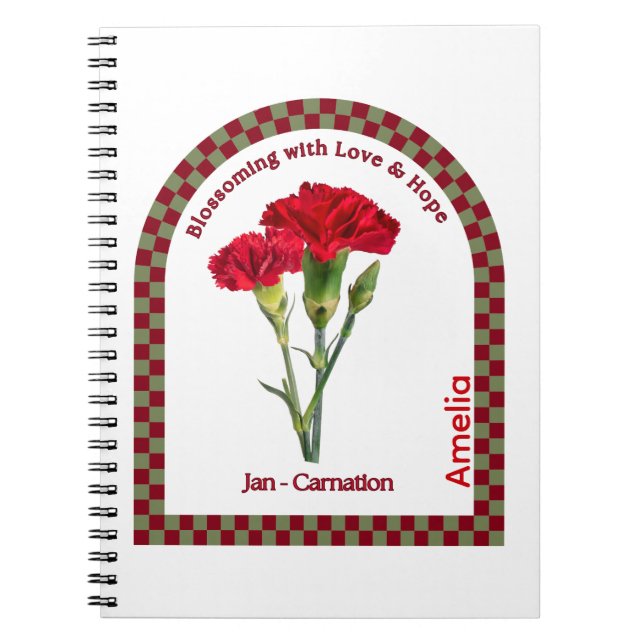 Cuaderno Personalised January Birth Month Flower Notebook (Frente)