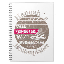 Cuaderno personalisierbar Name Prinzessin Wanderschuhe