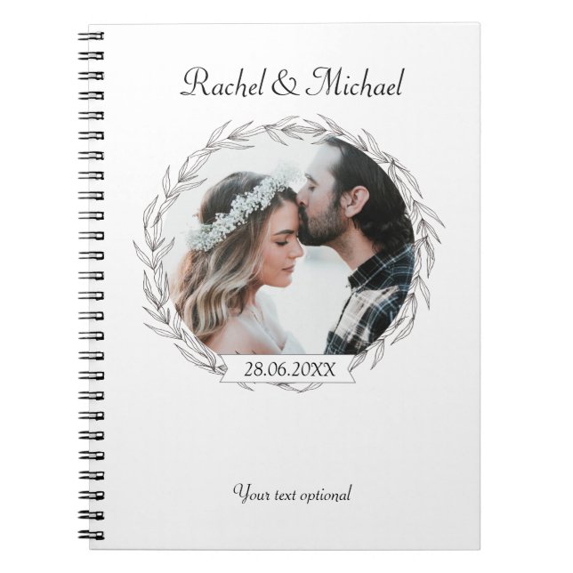 Cuaderno Personalisierbarer Foto Hochzeits notizblock (Frente)