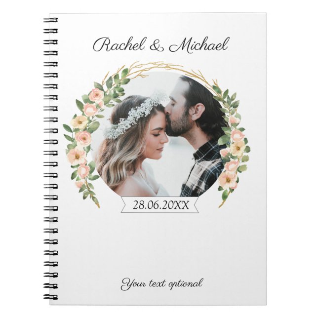 Cuaderno Personalisierbarer Foto Hochzeits notizblock (Frente)