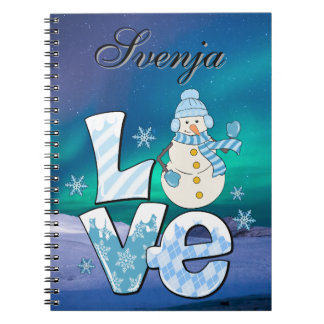 Cuaderno "Personalisierbares Notizbuch 'Love' mit Schneeman