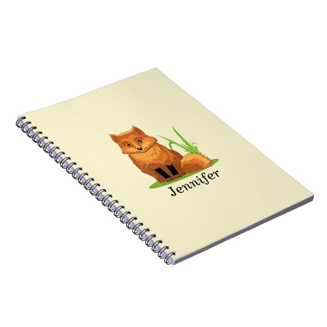 Cuaderno Personaliza al pequeño zorro lindo de vuelta a la  (Lado Derecho)