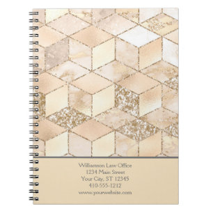 Cuaderno Personaliza Amarillo Marrón Gris Melocotón Geométr