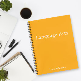 Cuaderno Personaliza Artes del Lenguaje Naranja Minimalista