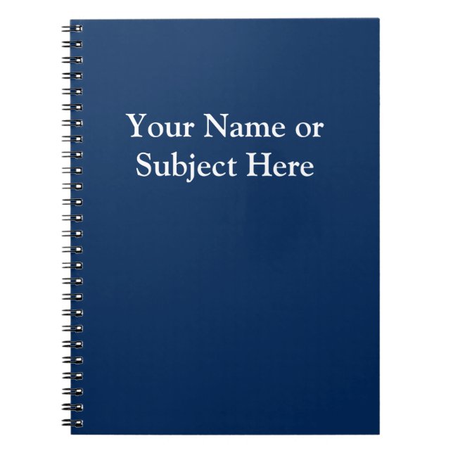 Cuaderno Personaliza Azul Marino Blanco Escolar Empresarial (Frente)