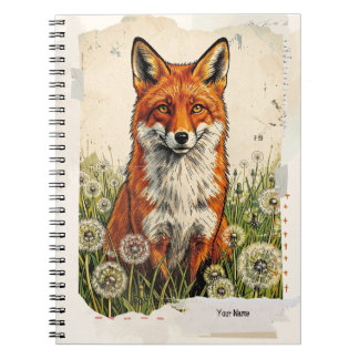 Cuaderno PERSONALIZA Collar de zorro vintage lindo