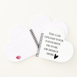 Cuaderno Personaliza corazón de 8" x 8"