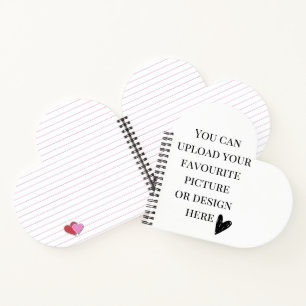 Cuaderno Personaliza corazón de 8" x 8"