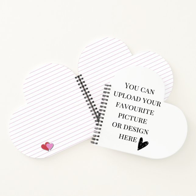 Cuaderno Personaliza corazón de 8" x 8" (Interior)