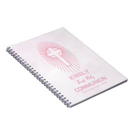 Cuaderno Personaliza, Cruz de la Primera Comunión rosa