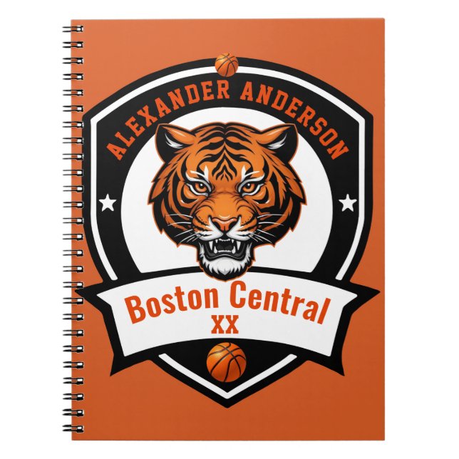 Cuaderno Personaliza el baloncesto tigre (Frente)