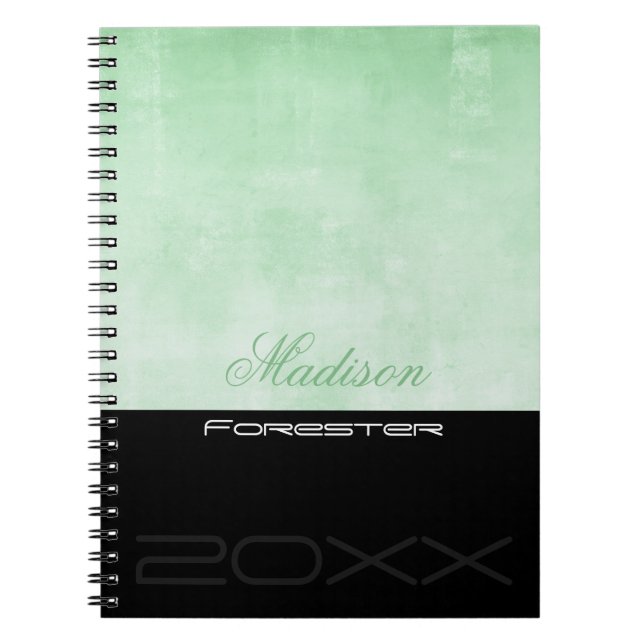 Cuaderno Personaliza el elegante Pistachio Negro (Frente)