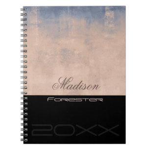 Cuaderno Personaliza el elegante Rosa azul dorado negro