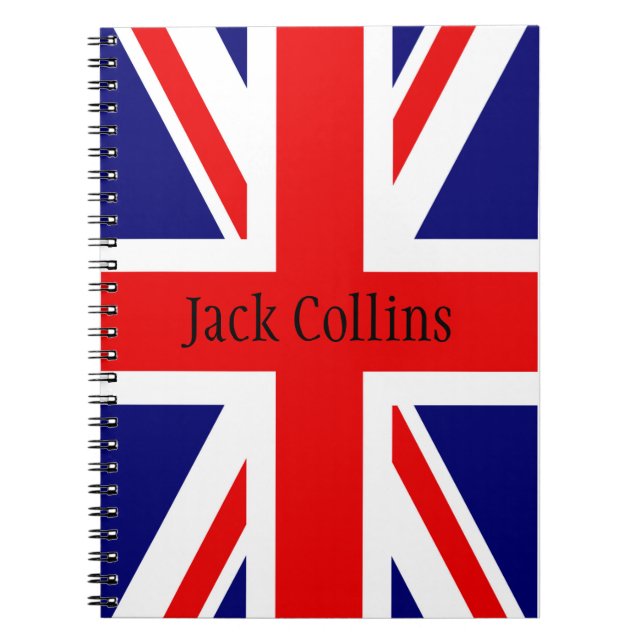Cuaderno Personaliza el nombre de la bandera británica - la (Frente)