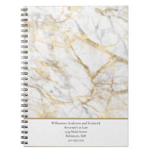 Cuaderno Personaliza el oro de los negocios en mármol gris 