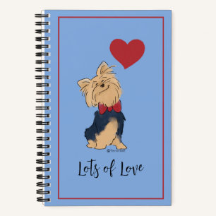 Cuaderno Personaliza el texto yorkie Bow Tie y el Personali