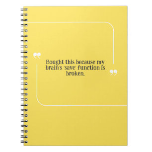 Cuaderno PERSONALIZA Gente Olvidadiza Frase Cerebro Amarill