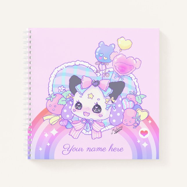 Cuaderno Personaliza - hada kei, kawaii lindo conejito, ros (Anverso)
