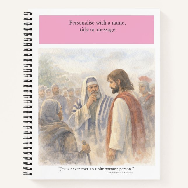 Cuaderno Personaliza: Ninguna persona sin importancia (Anverso)
