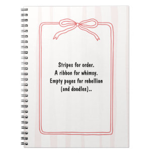 Cuaderno Personaliza Patrón de cinta roja con franja rosa