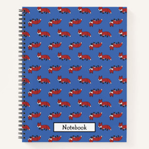 Cuaderno Personaliza Patrón de Zorro Rojo Pequeño y Lindo A