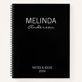 Cuaderno Personaliza Regalo Elegante Blanco y Negro