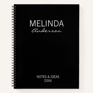 Cuaderno Personaliza Regalo Elegante Blanco y Negro