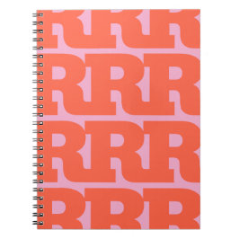 Cuaderno Personaliza tu letra, patrón de monograma en negri
