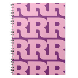 Cuaderno Personaliza tu letra, patrón de monograma en negri